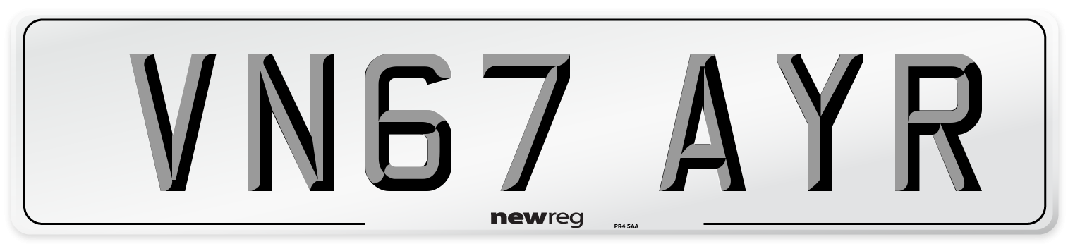 VN67 AYR Number Plate from New Reg